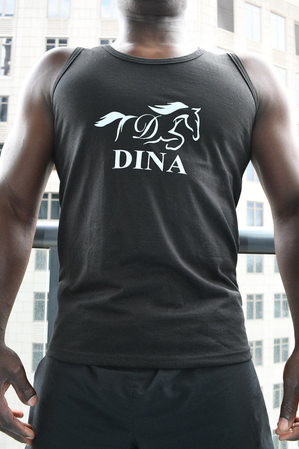 DINA MEN'S TANK IN GREY, BLACK AND WHITE